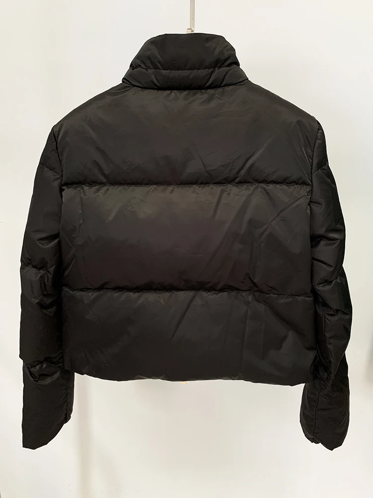 HIGH STREET Newest 2024 F/W Designer Coat Women's Slim Fitting White Duck Trimed Down Jacket