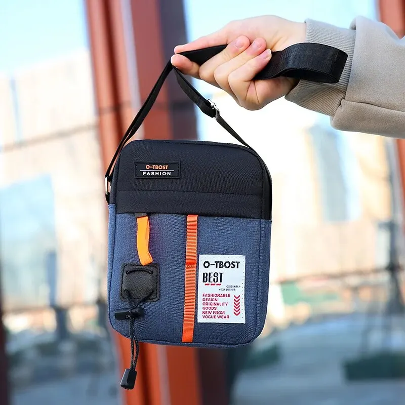 O-TBOST bolsa de ombro masculina 2024 nova casual e moda masculina à prova dwaterproof água ao ar livre multi-funcional crossbody saco