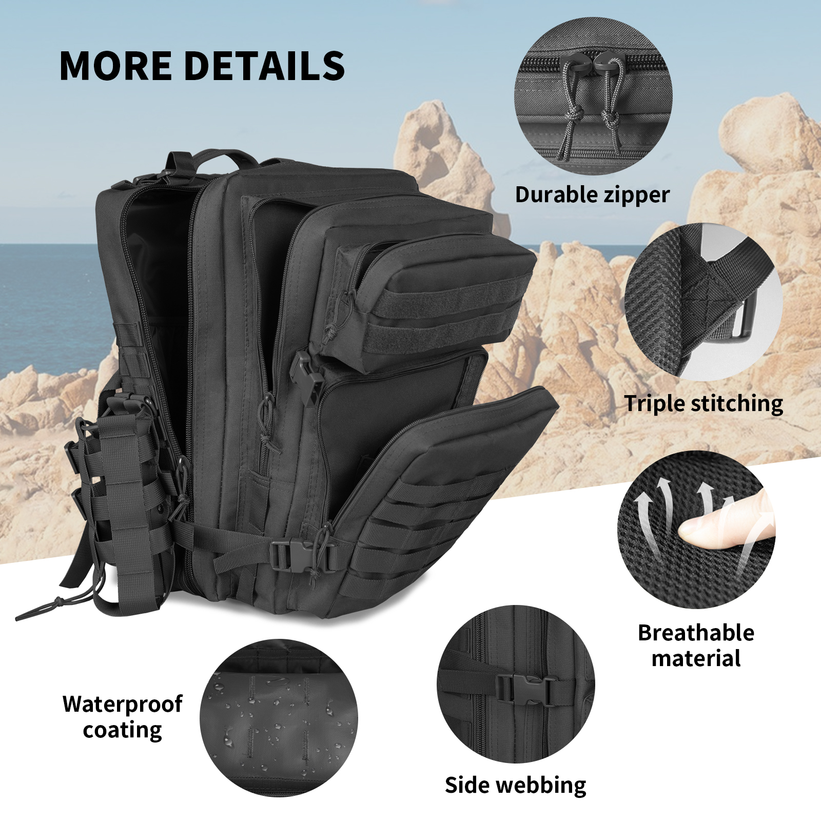 Clearance_30L/45LHiking Hunting Tactical Backpack เหมาะสำหรับการเดินทางและกิจกรรมกลางแจ้ง เช่น รูท แคมป์ปิ้ง ท่องเที่ยว และ