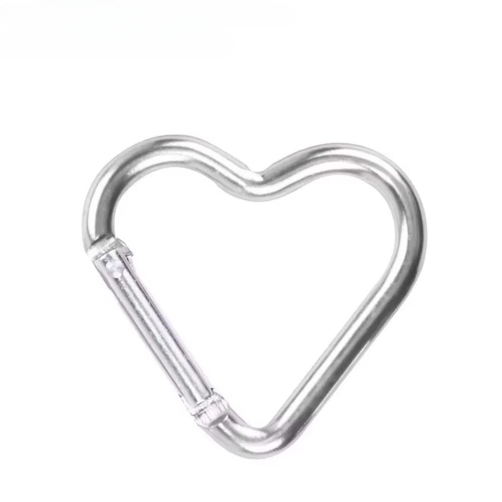 JOréinitialisation-Mousqueton en forme de cœur pour bouteille d'eau, accessoires de camping, crochet de clé en aluminium extérieur