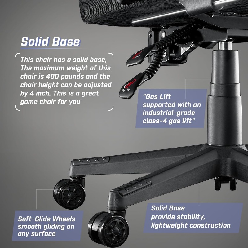 LEMBERI Video Game Chairs with footrest, Big Gamer Chair for Adults, 400lb Capacity, Racing Style Computer Chair