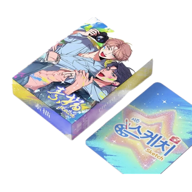 55 ピース/セット韓国漫画レーザーロモカード Lee Joobin、Choi Ilkyung 漫画のキャラクター HD フォトカードコスプレギフト