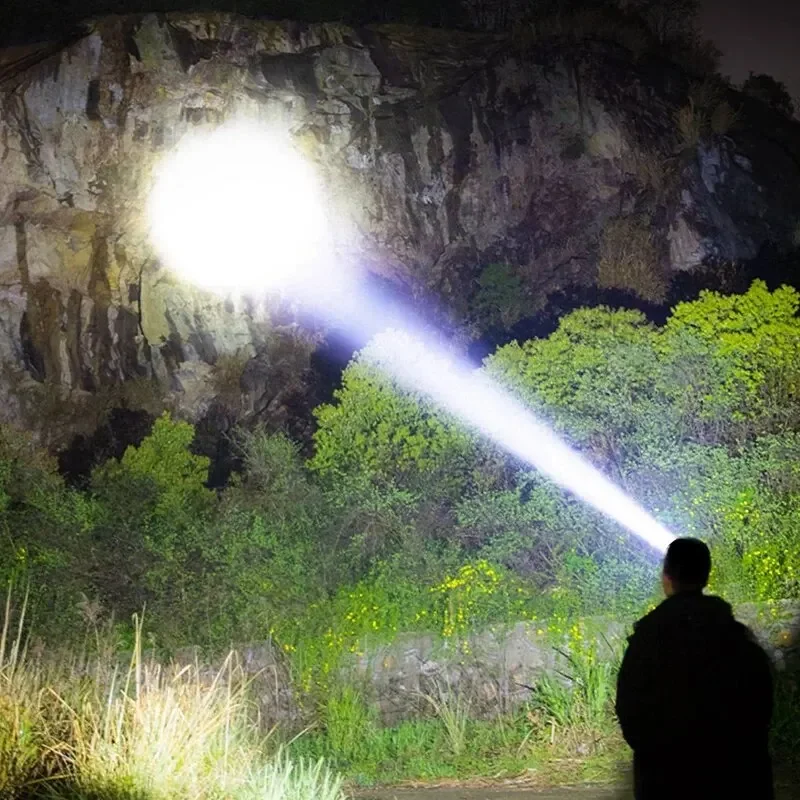 Faros delanteros para exteriores con batería de larga duración y luz fuerte LED para pesca nocturna, linterna magnética montada en la cabeza con carga