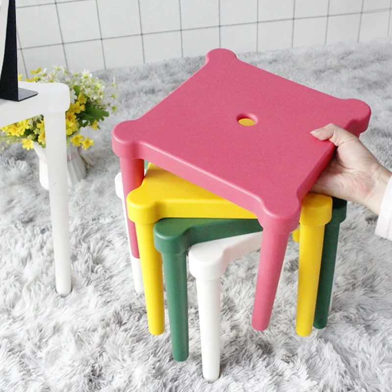 детский стул табурет кухонный Economical Plastic Non-slip Stool Low Stools Square Children's Chair Set For Household Furniture
