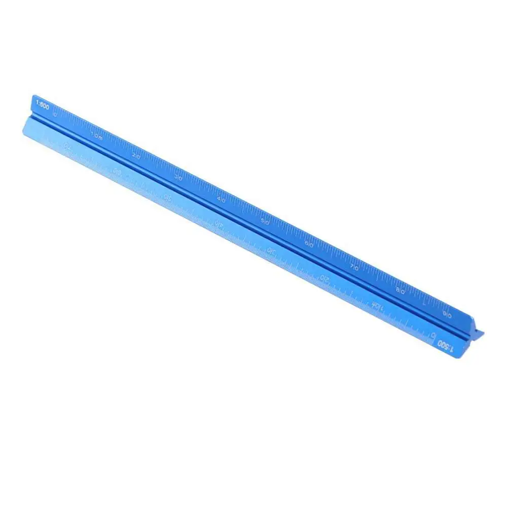 Aluminum Alloy Triangular Scale Ruler Smoothly Technical Measuring Ruler 15cm 30cm Multi-function Metal Ruler Stationery