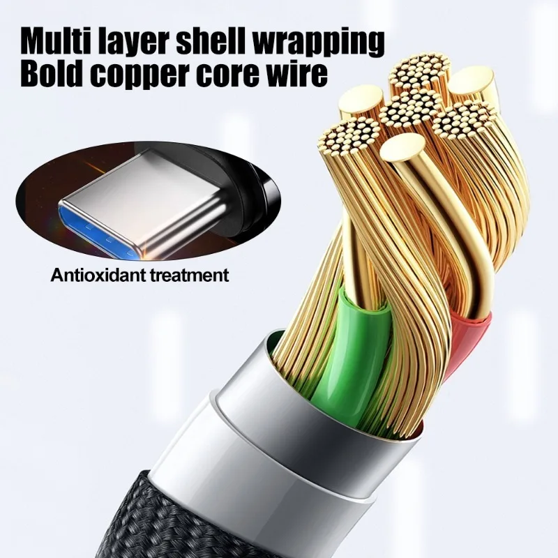 120W 10A Fast Charging Data Cable Line USB Type C 1m/1.5m/2m Anti-break Fast Charge Cable Wire for Samsung Huawei Honor Oneplus