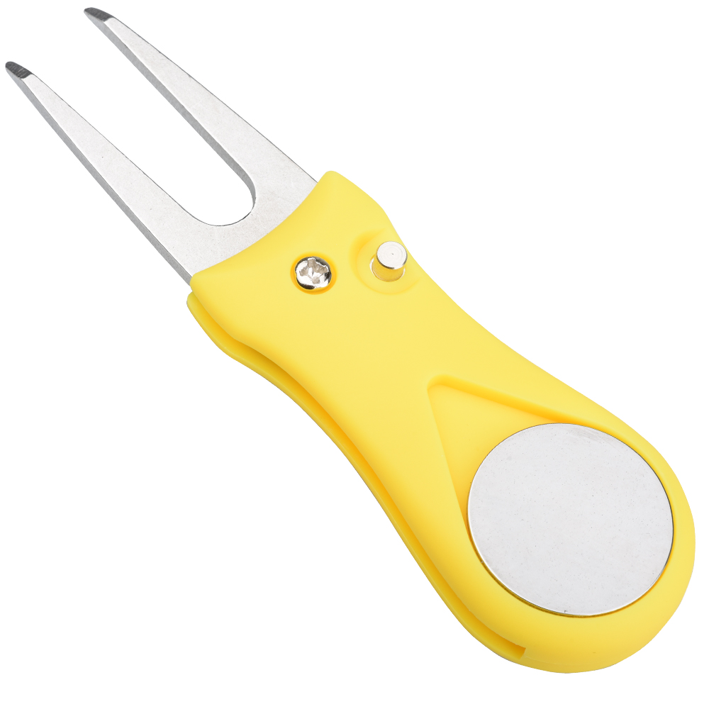 1PC Golf Divot Repair Tool With Ball Marker Pitch Mark Fork Golf Pitchfork Akcesoria golfowe Składane narzędzie do naprawy Divot