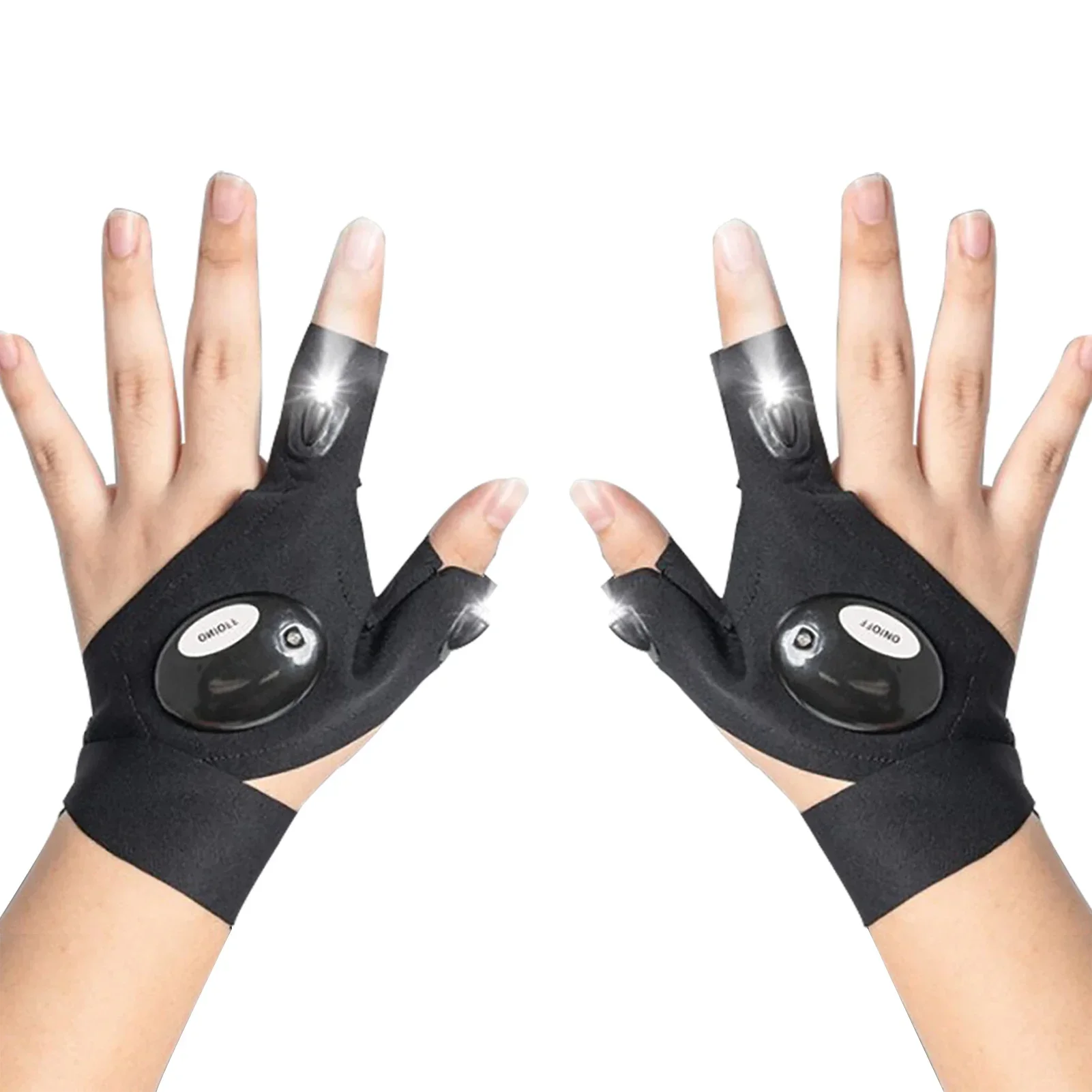 Đèn Ngủ Chống Nước Găng Tay Câu Cá Có Đèn LED Đèn Pin Cứu Hộ Dụng Cụ Ngoài Trời Gear Đi Xe Đạp Thiết Thực Bền Fingerless Gloves