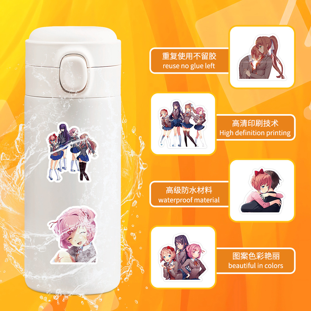 53pcs Game New Doki Literary Club Natsuki Two-dimensional Decoration Sticker Hand