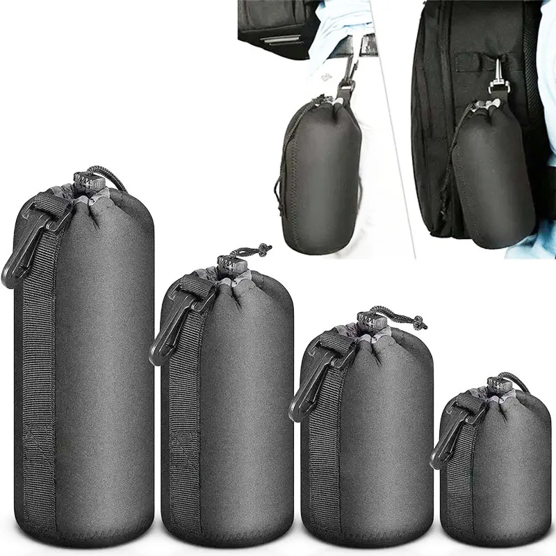 Waterproof Camera Lens Bag Drawstring Bag For Canon For Sony For Nikon DSLR Camera Lens Accessories Case with Hook