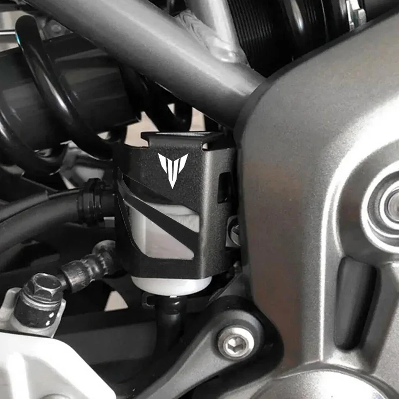 Para yamaha mt07 mt09 mt03 mt10 mt25 mt125 mt 07 09 10 25 fz07 fz09 motocicleta reservatório de fluido freio traseiro capa guarda proteção