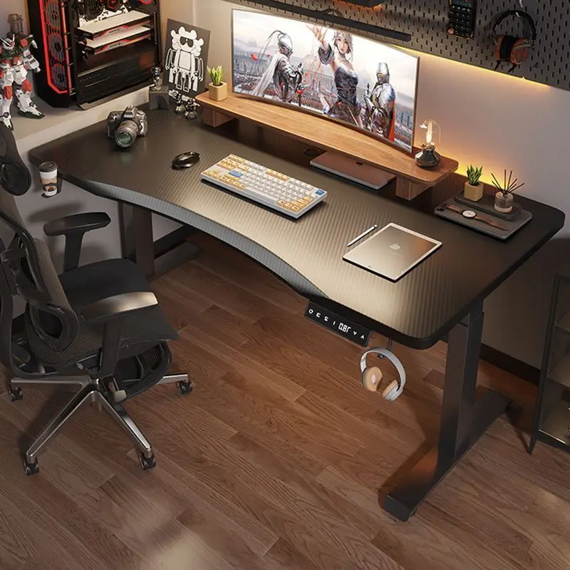 Electric Height Adjustable Desk Workstation Smart Curved Computer Desk Home Adjustable Office Desk Gaming Table desks tables