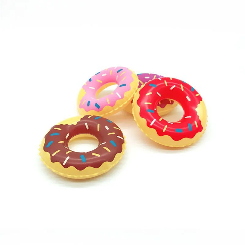 Mini anéis infláveis de natação, Donuts Little Yellow Duck Pattern, Brinquedos infantis jogos de água
