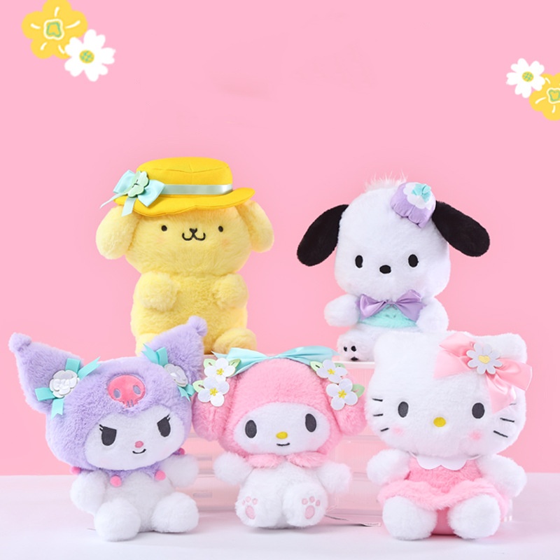 20 см Kuromi Hello Kitty Melody Cinnamoroll Pochacco плюшевые игрушки мягкие вофленые животные Рождество День рождения Рождество Выпускные подарки