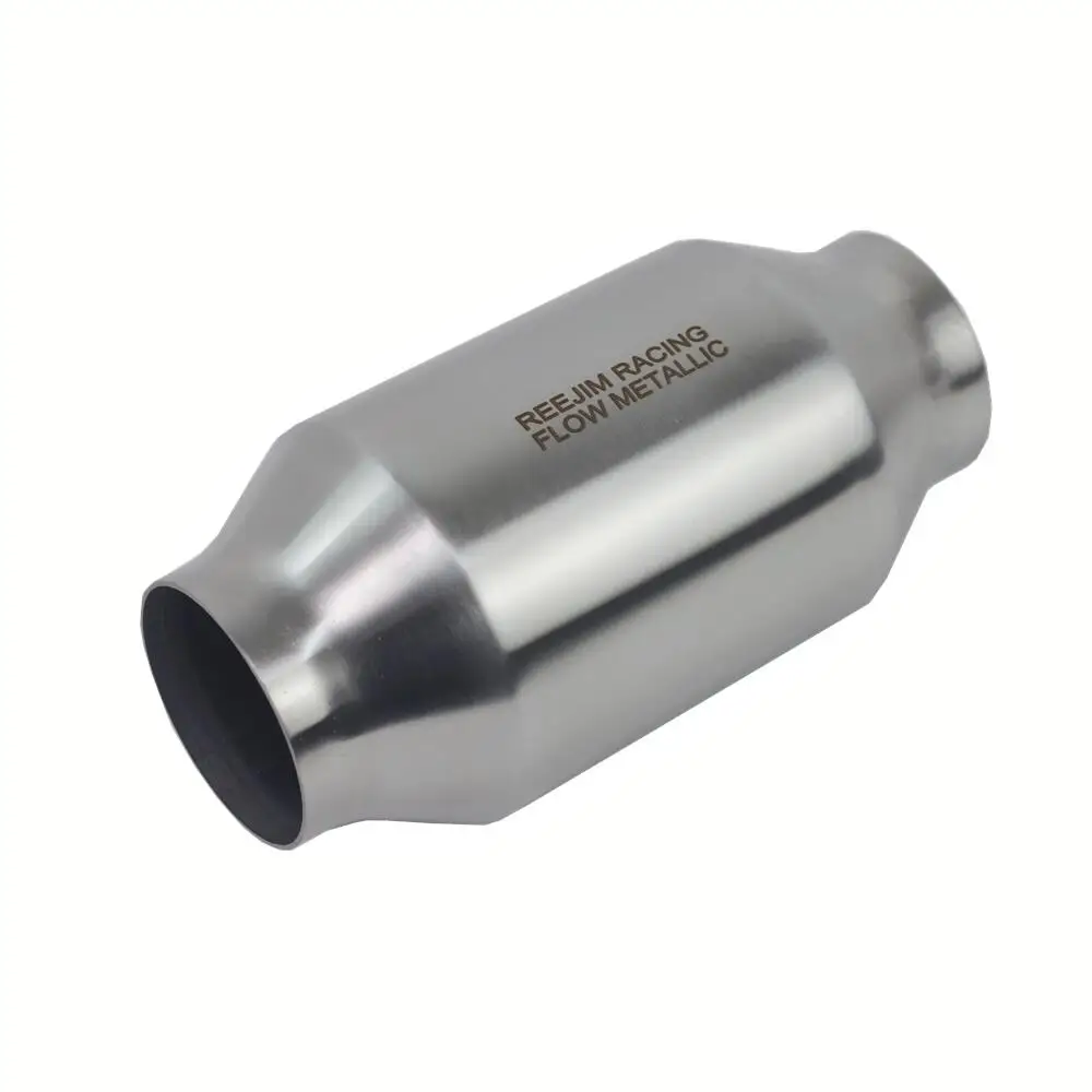 Convertidor catalítico de alto flujo de 4" x 8" - sustrato metálico de 200 celdas/cpsi - entrada/salida de 2,5"/3" - Compatible con EPA y Euro 3