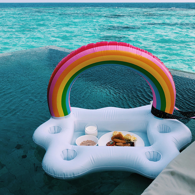 Sommerfest Eimer Regenbogen Wolke Getränke halter aufblasbare Pool Float Bier trinken Kühler Tisch Bar Tablett Strand Schwimm ring