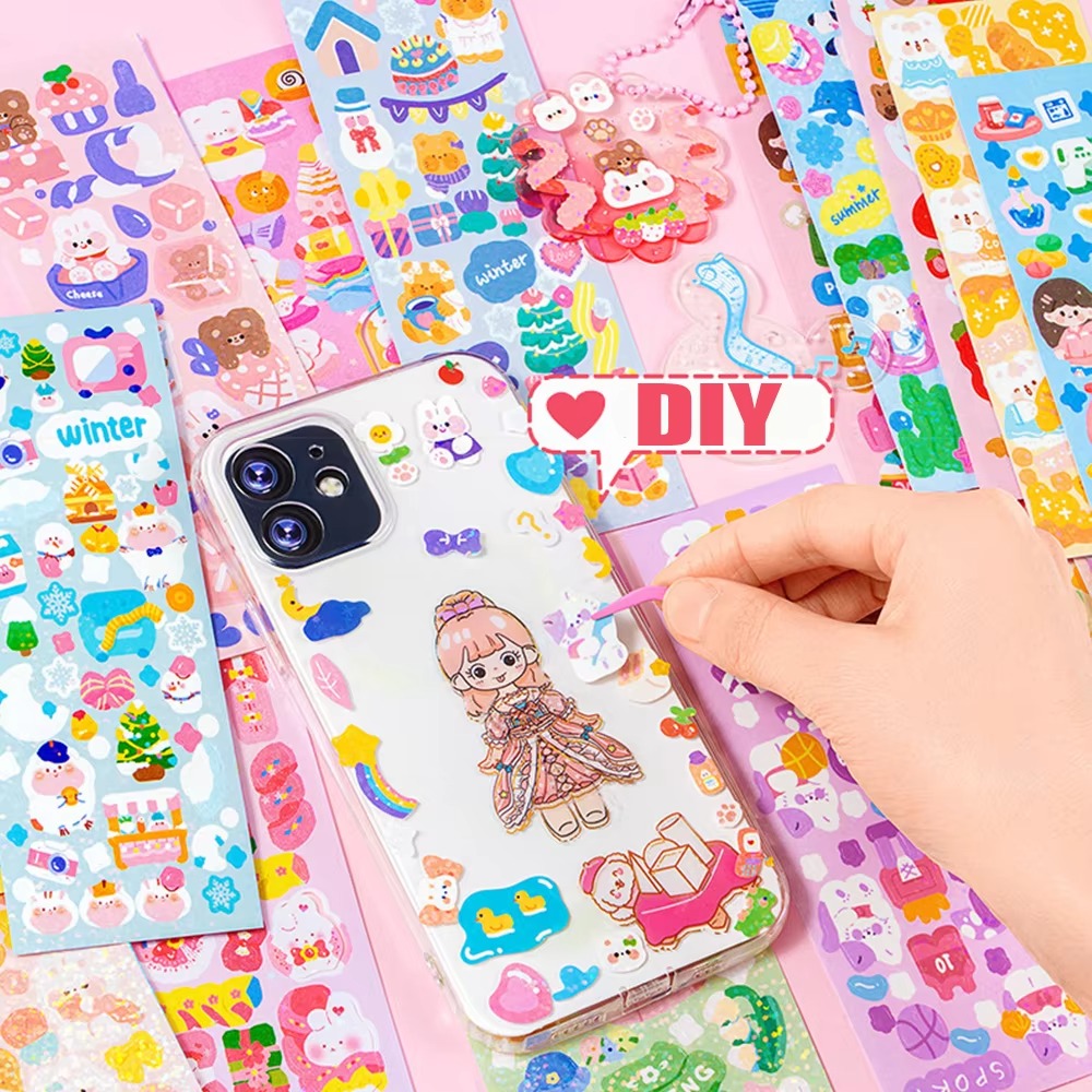 20-200 個かわいいステッカーグーカードかわいい漫画レーザーステッカー繰り返しなし日記子供 DIY 学校学生装飾文具