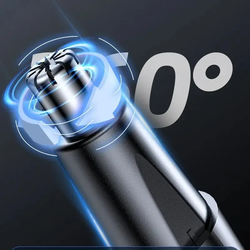 หูและจมูกผมTrimmerสําหรับชาย 360 หมุนDual-Bladeเครื่องโกนหนวดไฟฟ้าProfessionalหูจมูกผมClipperกําจัดขนบนใบหน้า