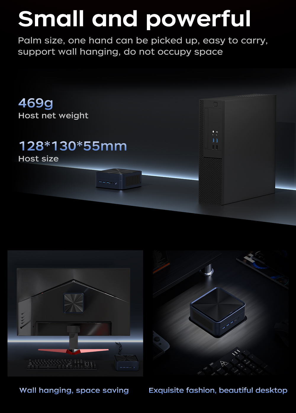 AittactXTexHoo MINI PC AMD R7 8745HS 7840HS 7735HS R5 6600H DDR5 NVMe Dual HDMI DP 4K Wifi6 WDesktop Gaming Computer