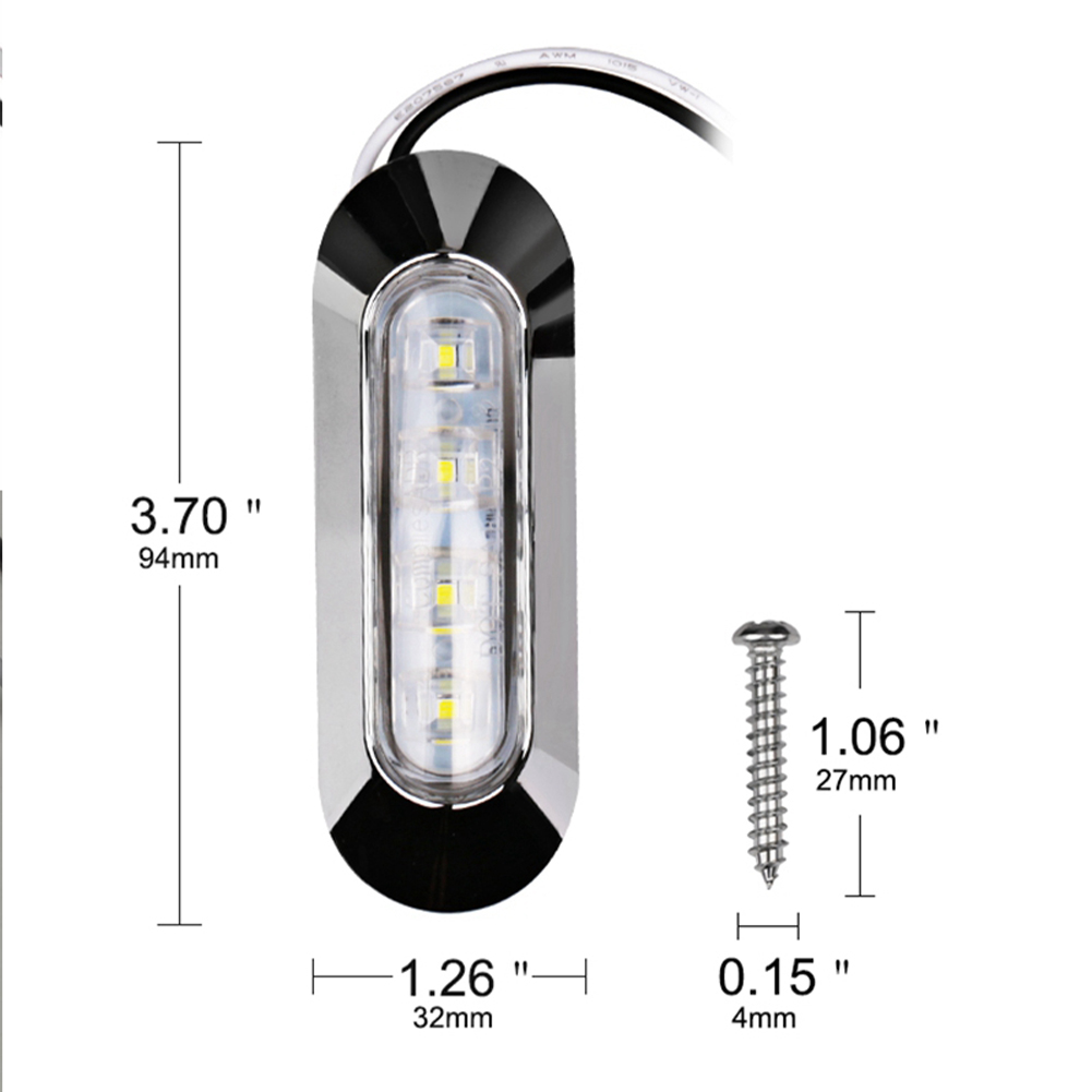2 個 LED マリンボートカーテシライト 12-30V 6LED 防水ボートインテリア船尾トランサムライトサイドマーカー白色光マリン用
