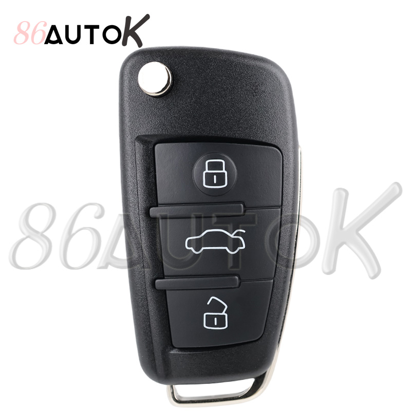 Для Audi Q7 B7 Q3 A3 TT A2 A8 A6 A6L A4 S5 C5 C6 B6 Сменный корпус дистанционного ключа откидного ключа, складной чехол для ключа автомобиля, 3 кнопки