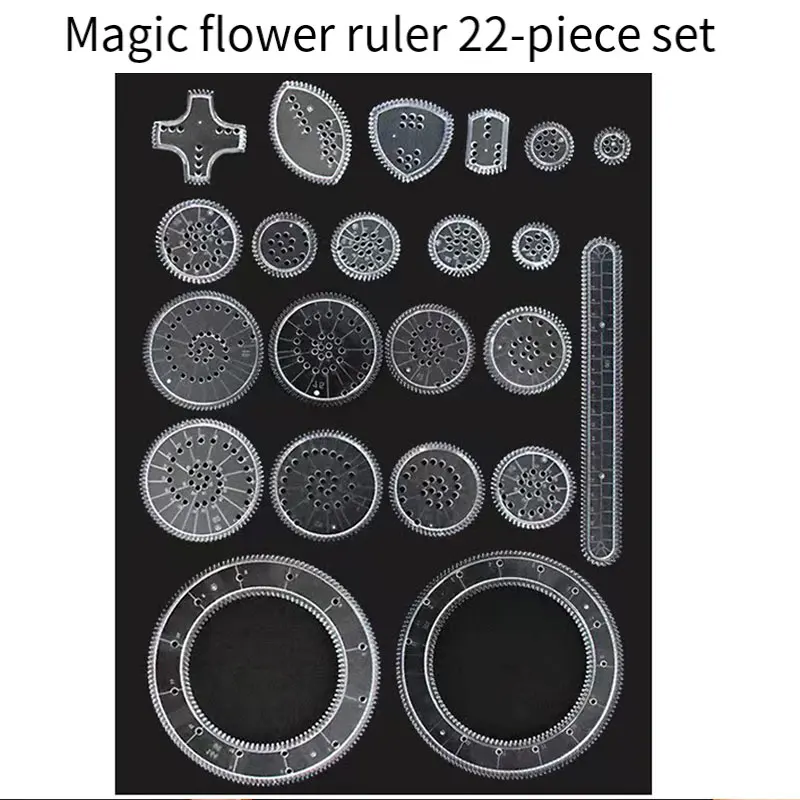 22pcs Spirograph Drawing Toys Set Geometric Ruler Mathematical Roulette Drawing Tools Learning Painting Puzzle Toys Art Tool