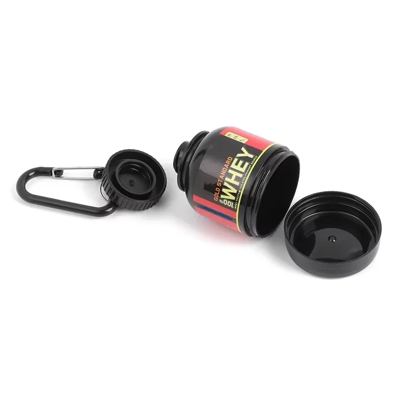 100ml esporte ao ar livre mini recipiente de proteína portátil garrafa de pó com chaveiro de soro funil de saúde caixa de medicina pequena xícara de água