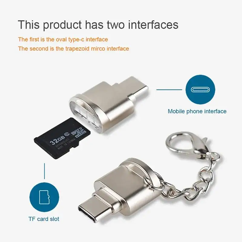 Type C Card Reader USB C To TF Card Memory Reading High-speed Transfer Cardreader Support OTG For PC Laptops Samsung Xiaomi