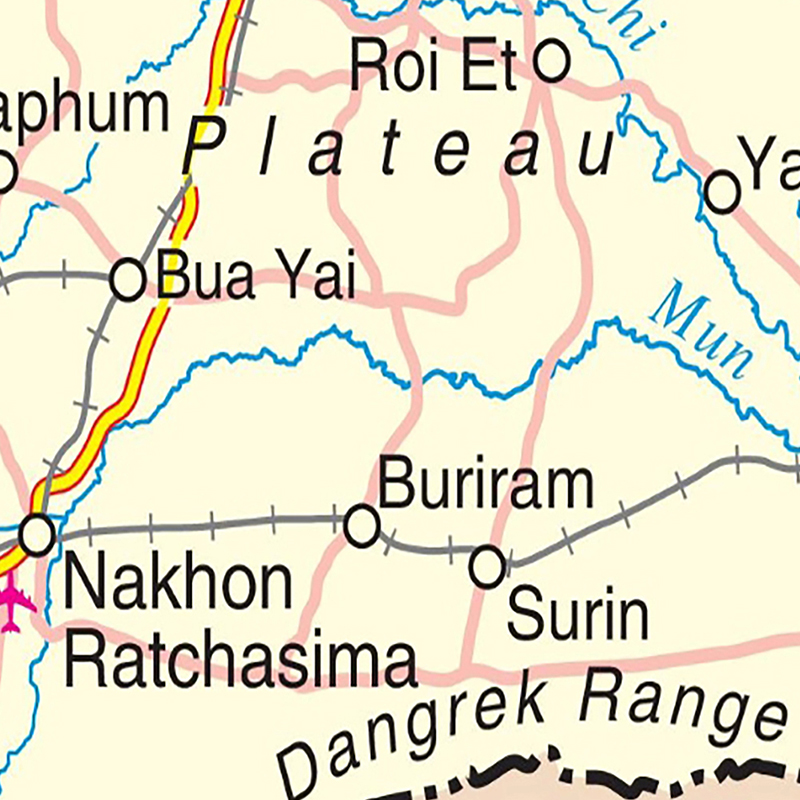 150*225Cm De Thailand Administratieve Kaart Canvas Schilderij Muur Decoratieve Poster Ingelijste Print Woonkamer Home Decoratie