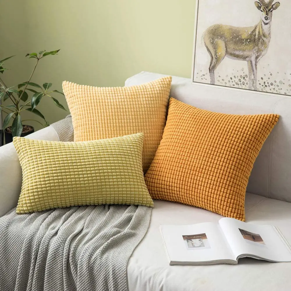 Funda de cojín de felpa con núcleo de maíz grande de pana, 35/45/50/60/70cm, funda de almohada para sofá, decoración de cama para el hogar
