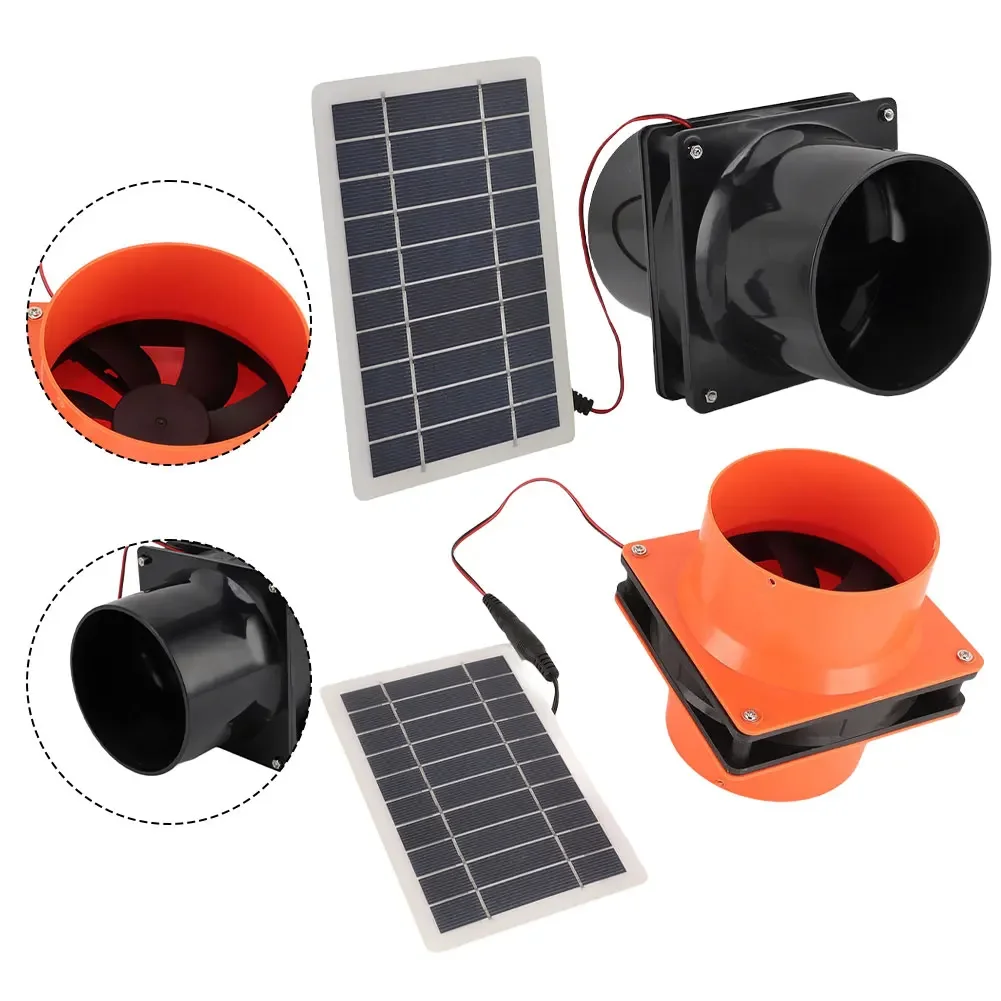 10 Вт 12 В вытяжной вентилятор на солнечной энергии для круглых труб ABS Солнечная панель Вентиляционный вентилятор Комплект для домашних животных Курятник RV Теплица