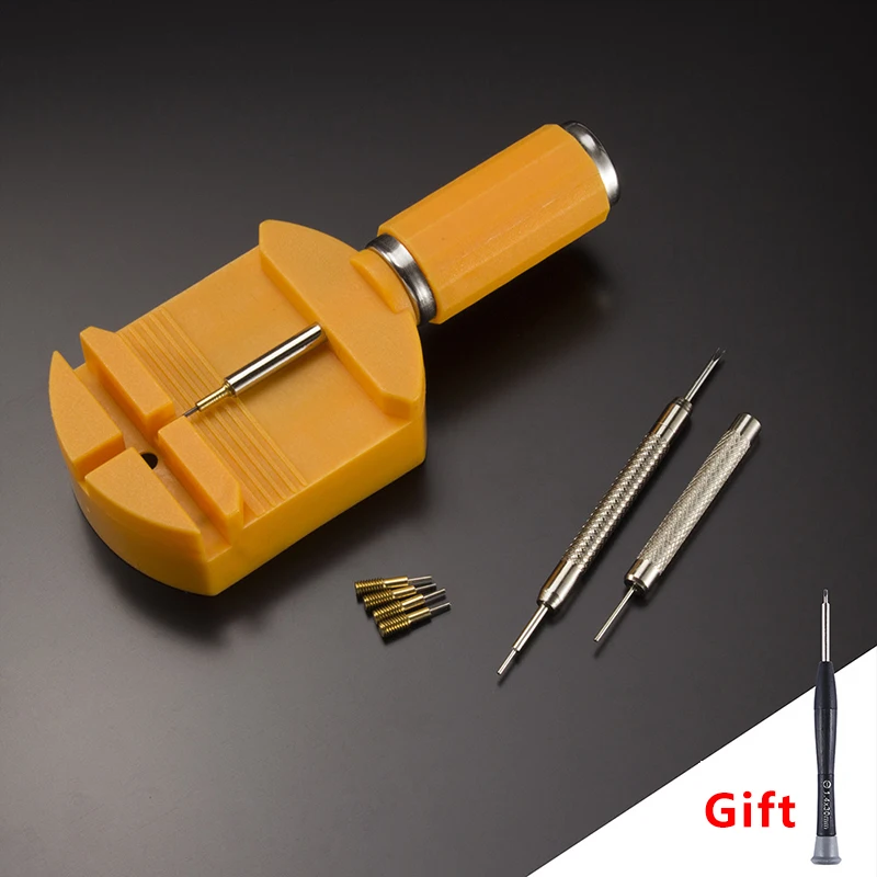 Herramienta de reparación de correa de reloj, herramienta de ajuste de reloj de Metal con pasador de reloj, herramienta de pasador de enlace de pulsera, removedor fácil de quitar, ajuste