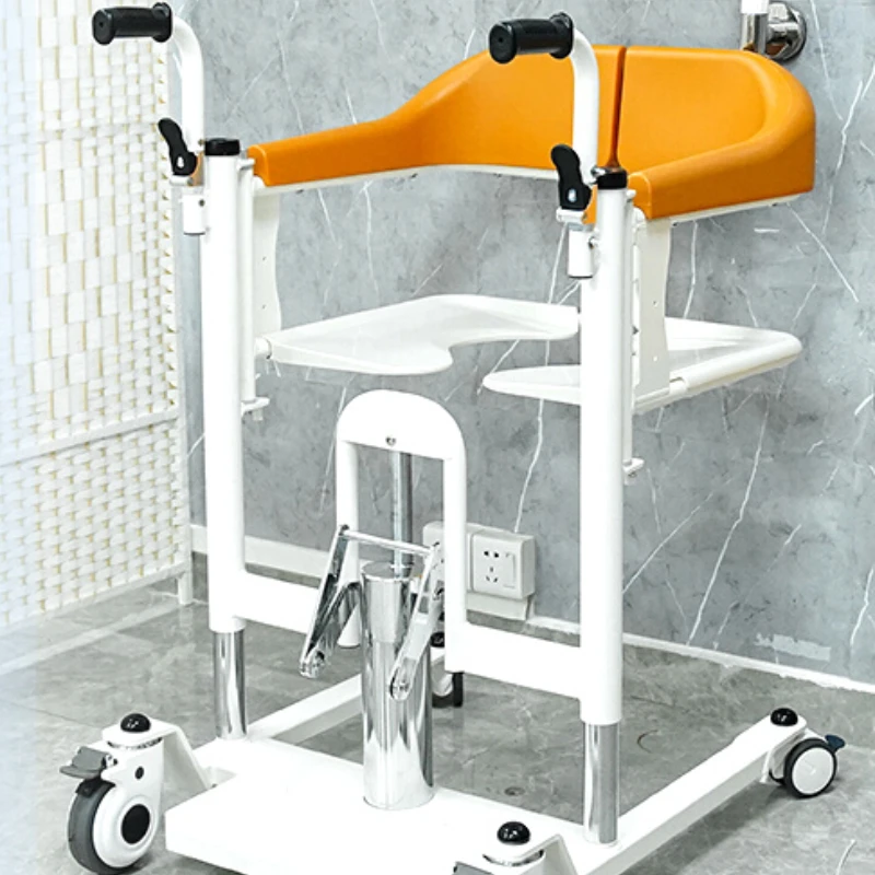 Senior Furniture Shower Chair Stainless Lightweight Medical Shower Seat Hand Brake Free Assembly Adjustable Cane Removable