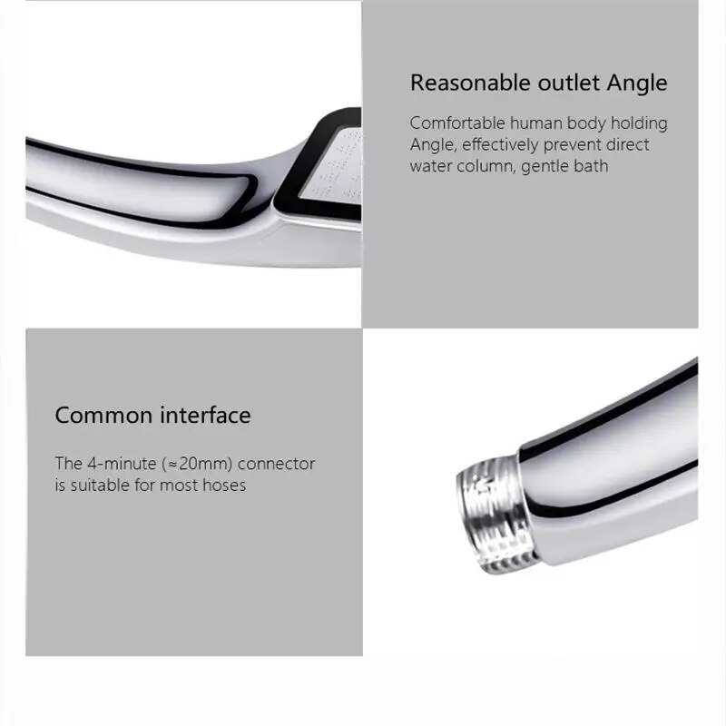 300-Hole Square Hand-Held Pressurized Shower Head Shower Nozzle Bath Shower Pressurized Shower Head Water-Saving Shower Head