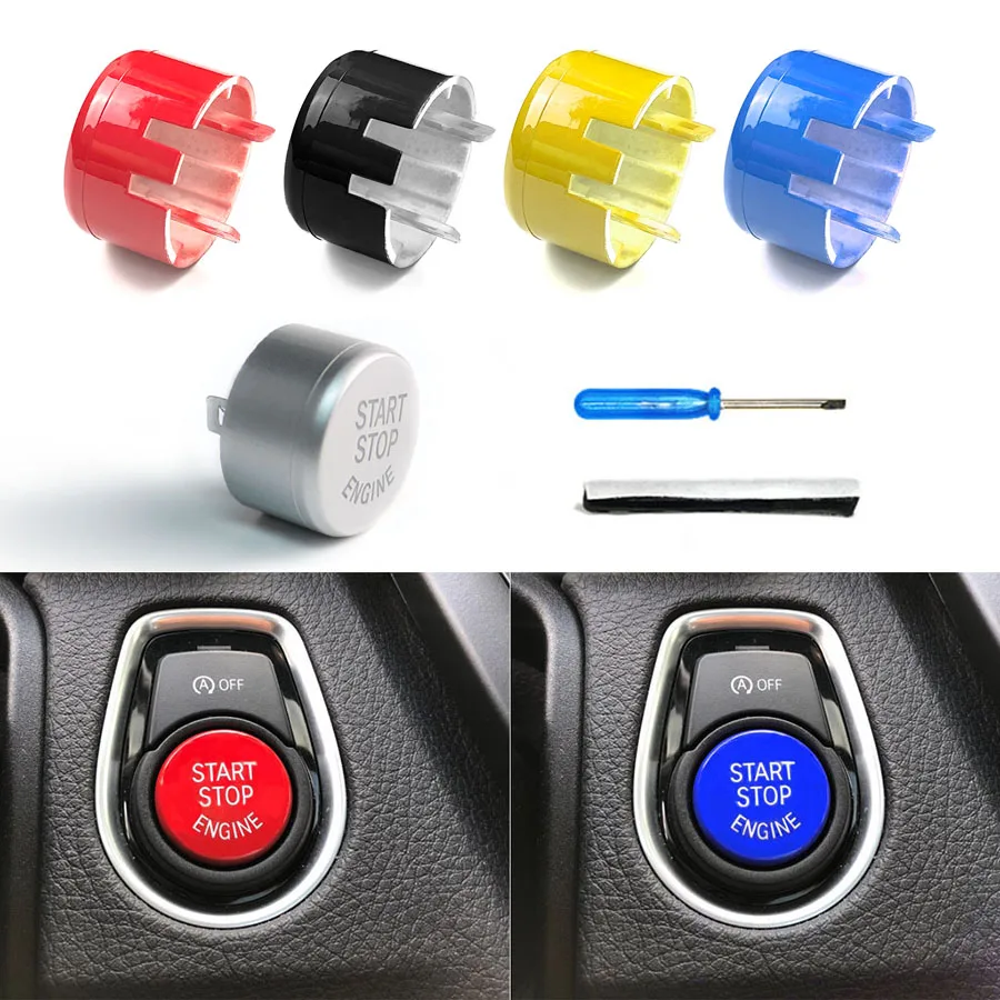 Cubierta del botón de arranque del motor, decoración de llave para BMW 1 3 5 7 Series F20 F22 F30 F10 F11 F01 F02 F15 F16 F25 F26 F48 con botón de apagado