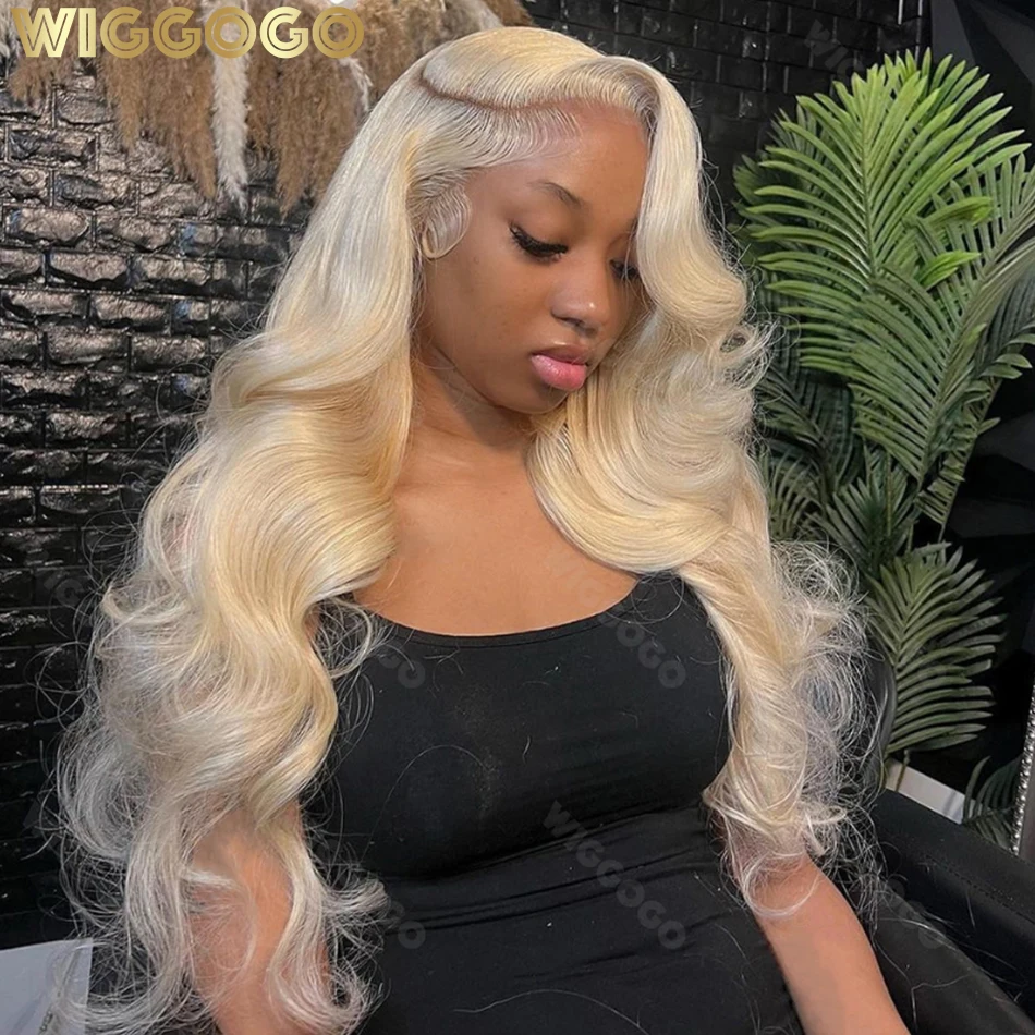 Wiggogo loira peruca dianteira do laço cabelo humano onda do corpo 613 hd peruca frontal do laço 13x4 hd peruca do laço 13x6 perucas frontais do laço do cabelo humano