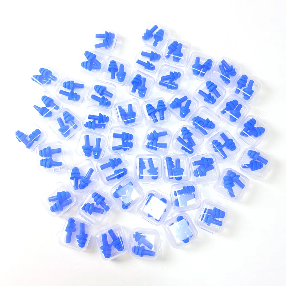 Soft Silicone Earplugs Waterproof Swimming Ear Plugs Reusable Noise Reduction Sleeping Ear Plugs Hearing Protector With Box