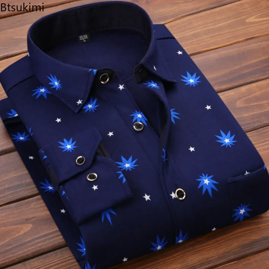 Camisas cálidas informales para hombre, Camisa a cuadros de manga larga para otoño e invierno, Tops gruesos y cálidos, Camisa suave de talla grande de alta calidad 2024