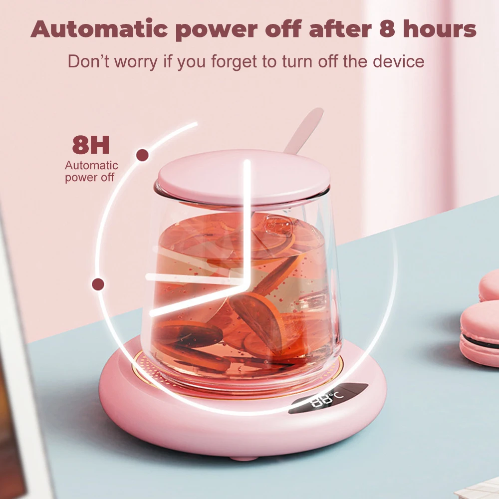 Scaldatazze da caffè intelligenti Scaldatazze elettrico a 3 velocità con temperatura Riscaldatore per tazze Sottobicchiere riscaldante elettrico intelligente per bevande