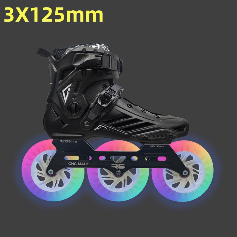 Коньки скоростные со вспышкой 125 мм, взрослые, 3 х125 мм