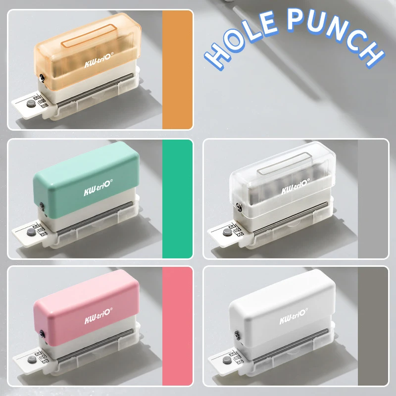 A5/B5/A4 Paper Punch, Can Make Six Holes at Once, Scrapbook Hole Puncher, Five Colors of Binding Supplies