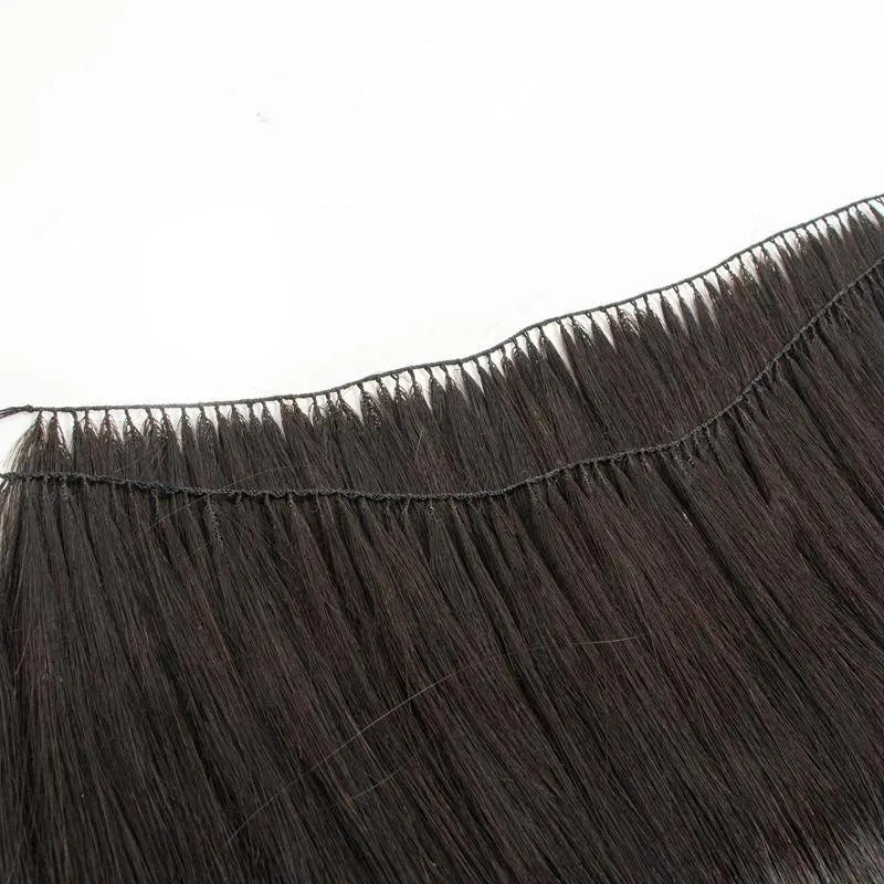 Extensões de cabelo de penas, linha de peixe natural, cabelo humano, não remy, micro anéis invisíveis, trama de extensão de cabelo, 100 fios
