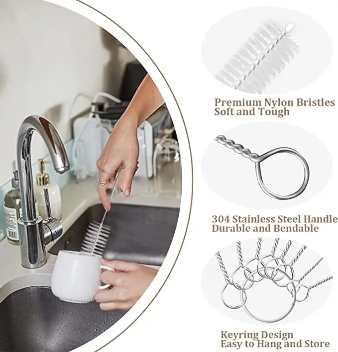 10 Chiếc Chổi Nylon Đa Năng Dụng Cụ Cọ Phun Bàn Chải Làm Sạch Uống Ống Hút Máy May Sơn Xịt Vệ Sinh bàn Chải