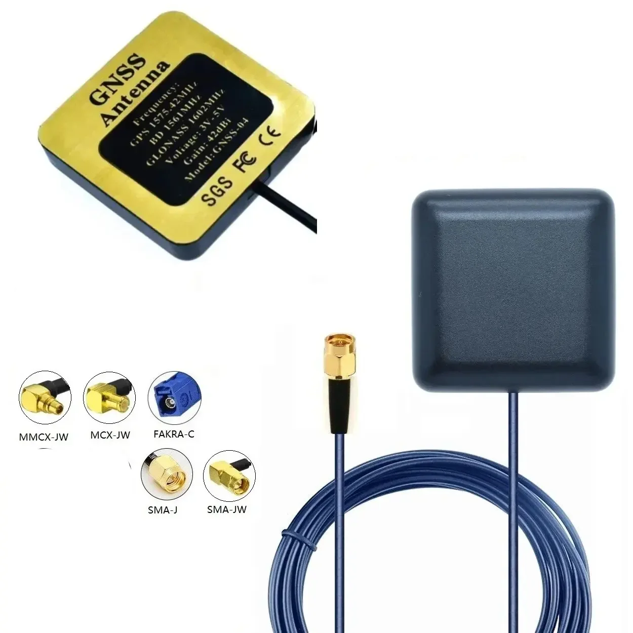 Antena externa GNSS de alta precisión de 42dbi, GPS + BD + GLONASS + Galileo, receptor de señal de 4 satélite, NEO-M8N, Cable impermeable de 3 metros