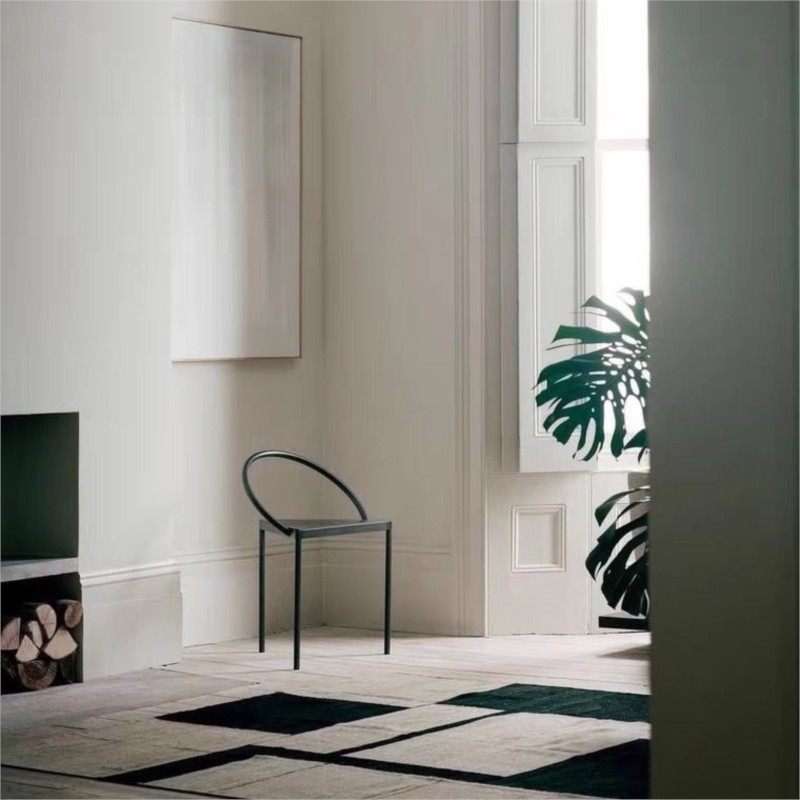 Silla de celebridades Ins Simple moderna, personalidad, triángulo, círculo de Metal, taburete, arte interior, silla de comedor B & B creativo
