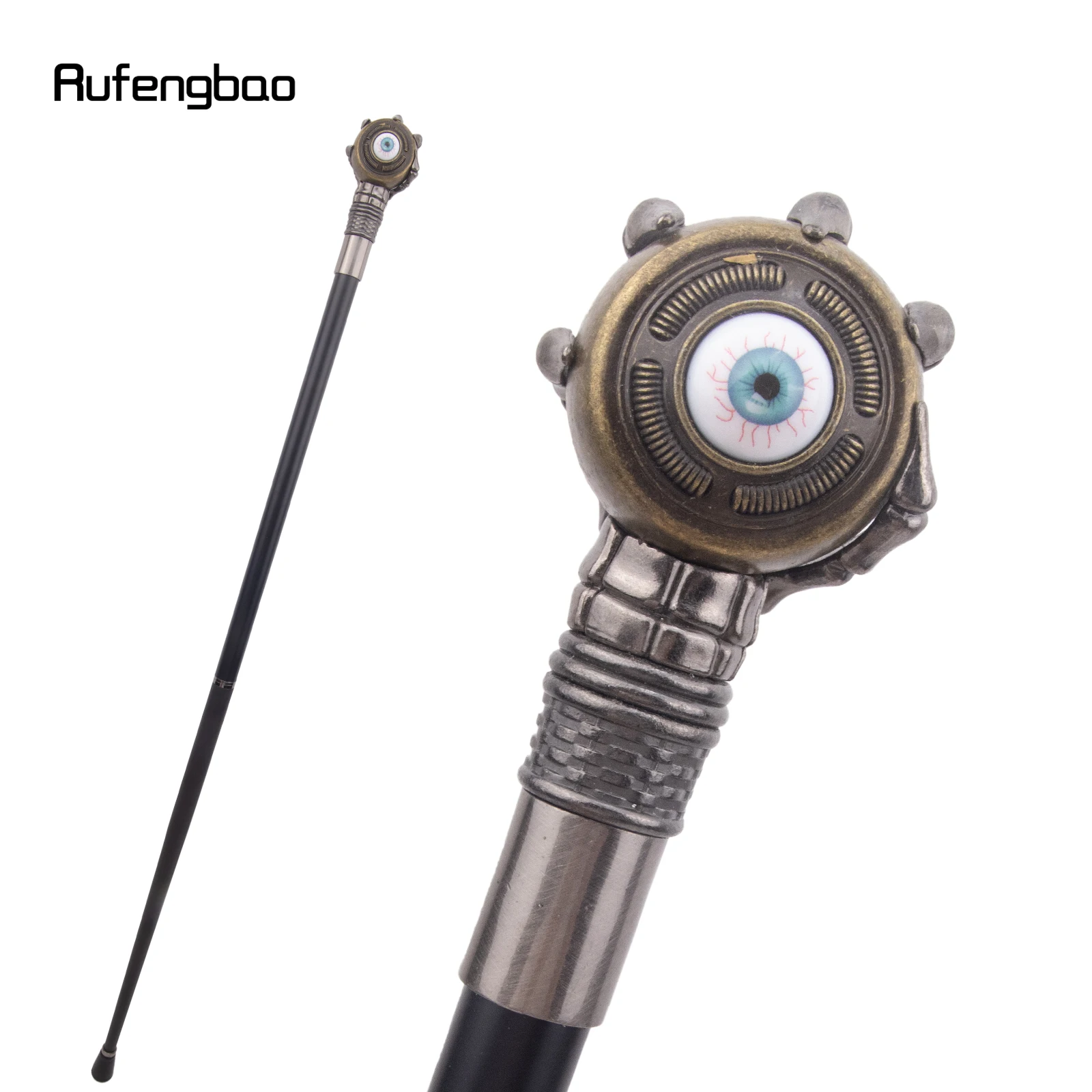 Bastón para caminar Steampunk con ojos inyectados en sangre, bastón decorativo a la moda, perilla de Crosier para caballero, bastón para caminar de 94cm
