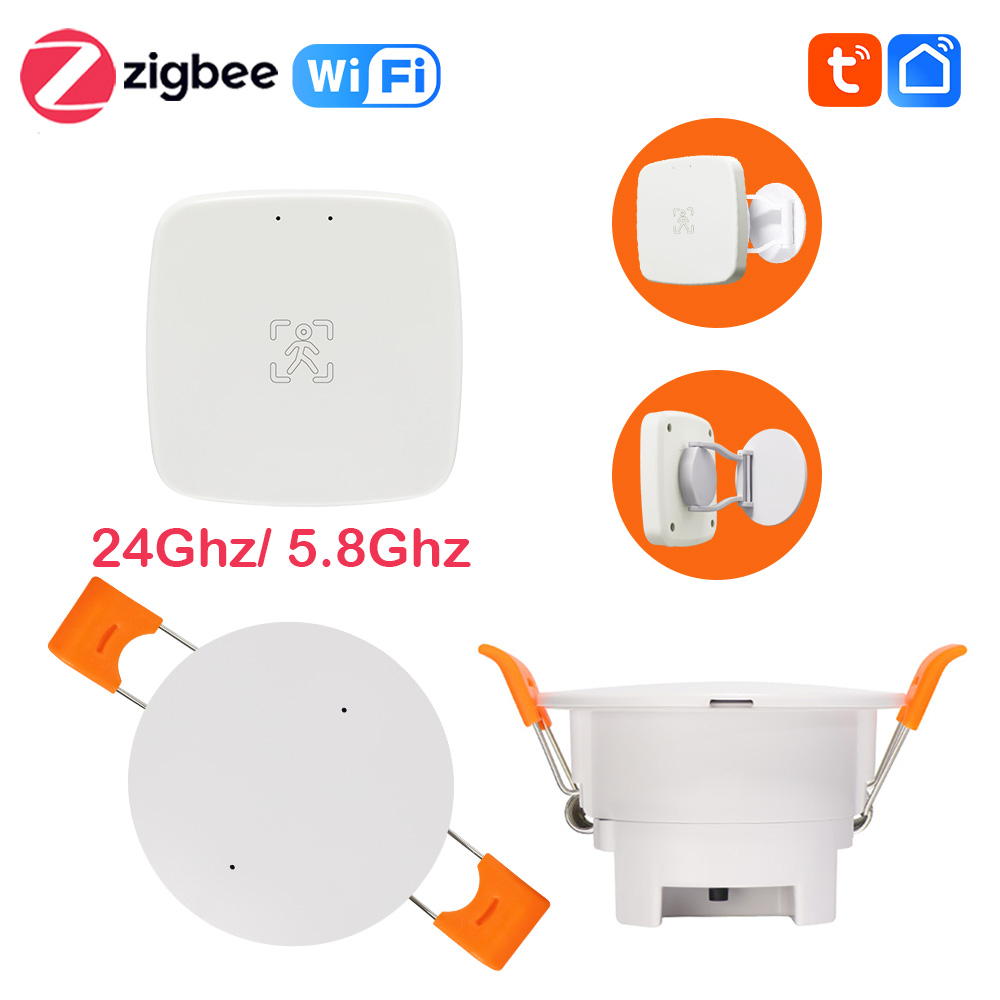 Zigbee Wifi Menschliche Anwesenheit Sensor 24G 5,8G Radar Detektor Millimeter Welle Smart Home Motion Sensor Helligkeit/entfernung Erkennung