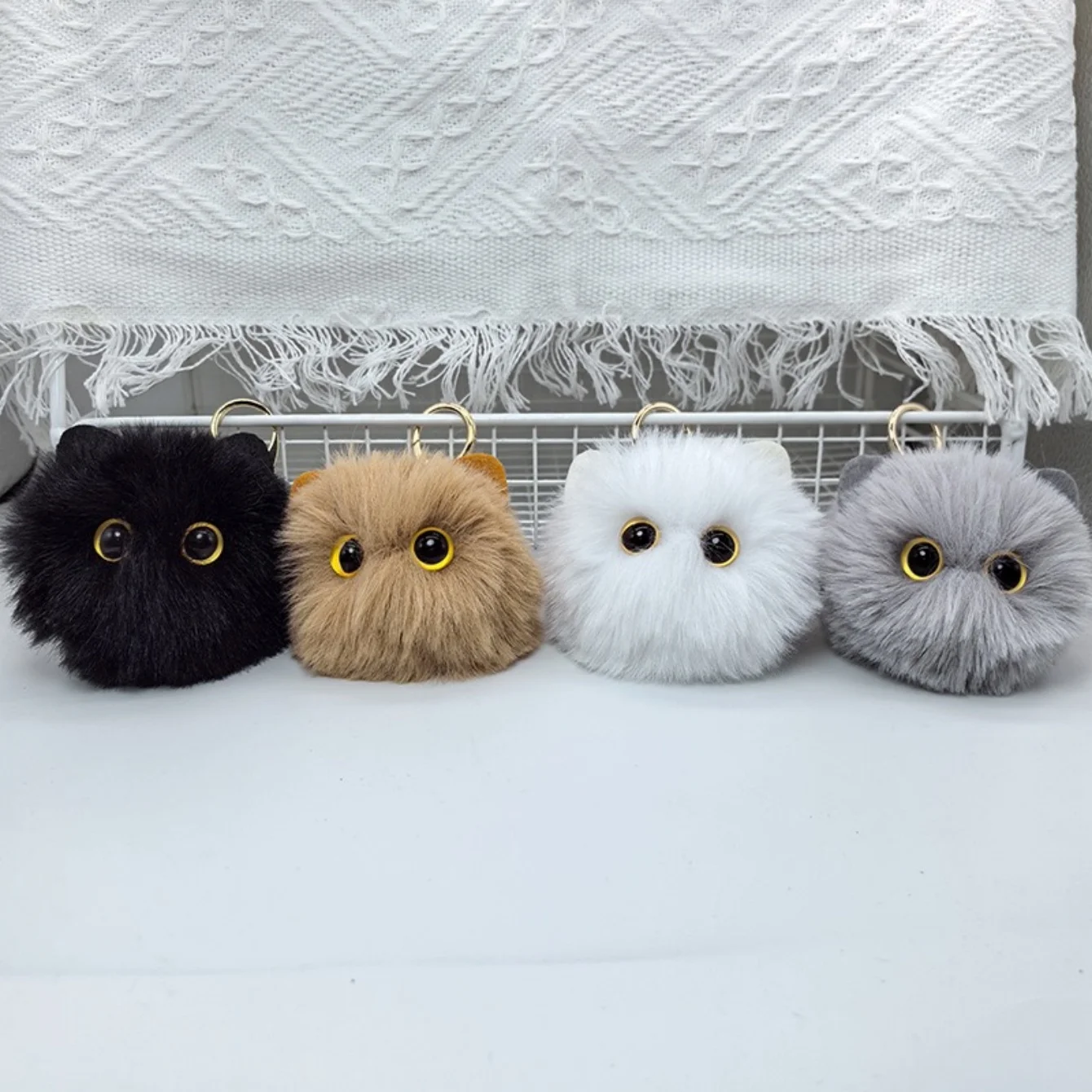 ตุ๊กตาแมวน่ารักพวงกุญแจการ์ตูนตุ๊กตาของเล่นจี้ Keyring สําหรับหญิงสาวกระเป๋าเครื่องประดับ Key CHAIN เด็กของขวัญอุปกรณ์เสริม