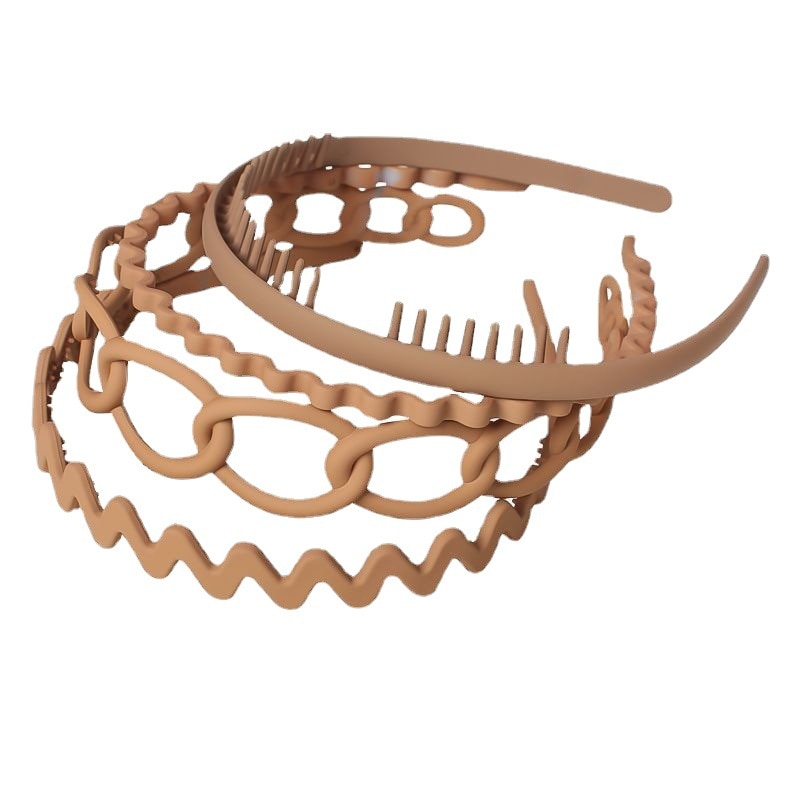 9 ชิ้นที่เรียบง่ายและอเนกประสงค์ล้างและไปกดกิ๊บเรียบผมหักด้วยฟันที่คาดผมกันลื่น