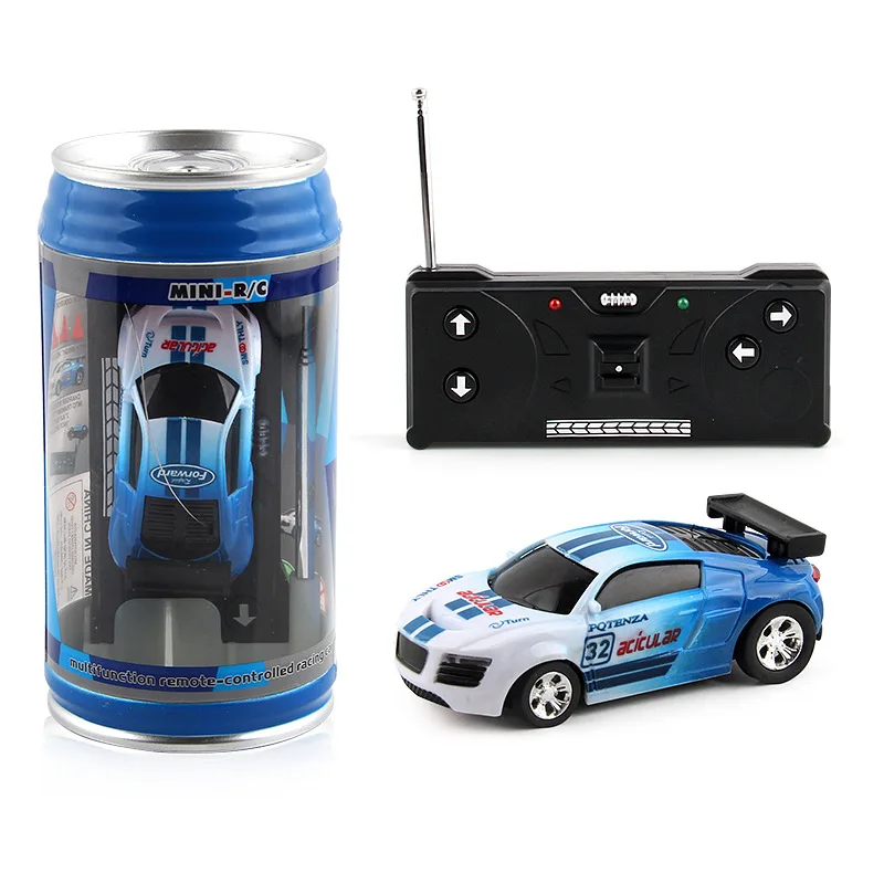 Mini Can Mini กระป๋อง RC รถแบตเตอรี่ดําเนินการพลาสติกรีโมทคอนโทรลรถแข่ง Roadblocks Micro Racing Car สําหรับเด็ก